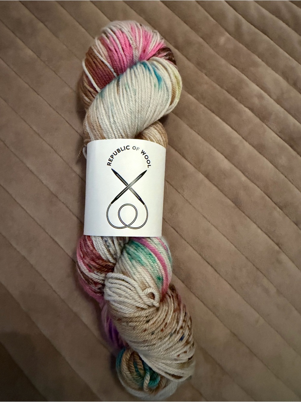 Republic of wool - Cream with Pink & Teal Accents